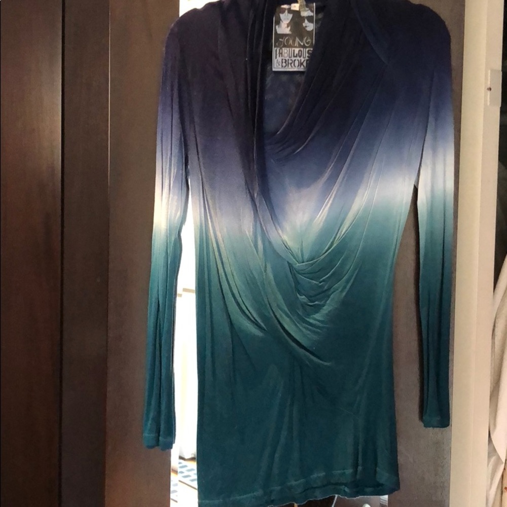 Young fabulous & broke ombré knit top